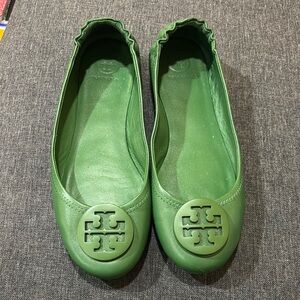 Tory Burch Green Ballet Flats